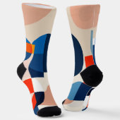 Scandinavische geometrische Abstracte kunst uit he Sokken (Gebogen)