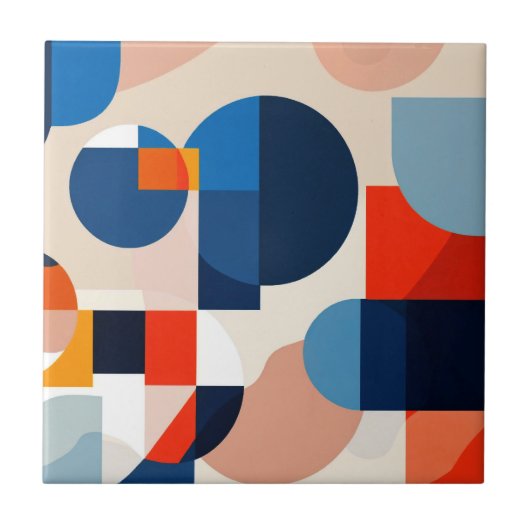 Scandinavische geometrische Abstracte kunst uit he Tegeltje (Voorkant)