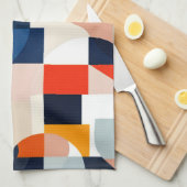 Scandinavische geometrische Abstracte kunst uit he Theedoek (Quarter Fold)