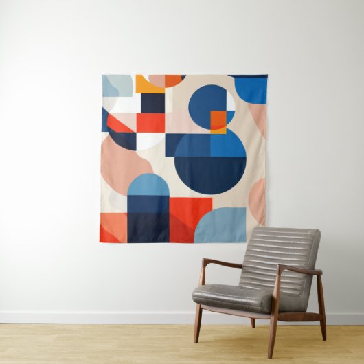 Scandinavische geometrische Abstracte kunst uit he Wandkleed (In Situ (horizontaal))
