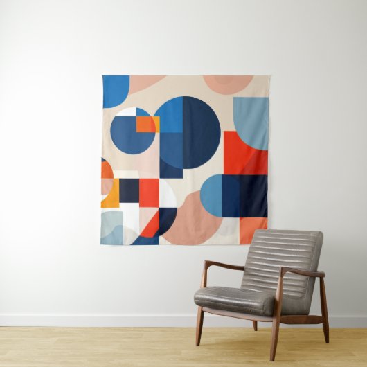 Scandinavische geometrische Abstracte kunst uit he Wandkleed (In situ)