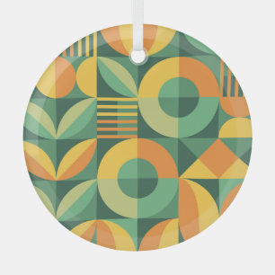 Scandinavische geometrische landbouw glas ornament