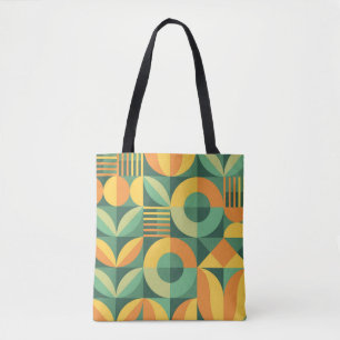Scandinavische geometrische landbouw tote bag