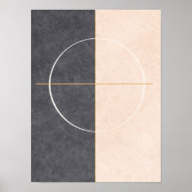 Scandinavische geometrische wandkunst – Beige en g