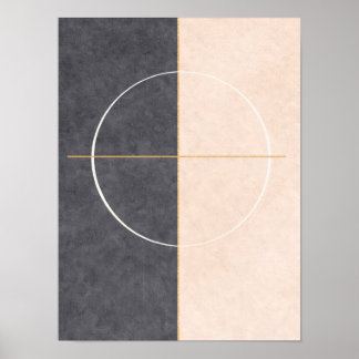 Scandinavische geometrische wandkunst – Beige en g Poster