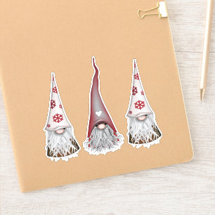 Scandinavische Gnome Kerst stickers