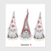 Scandinavische Gnome Kerst stickers (Vel)