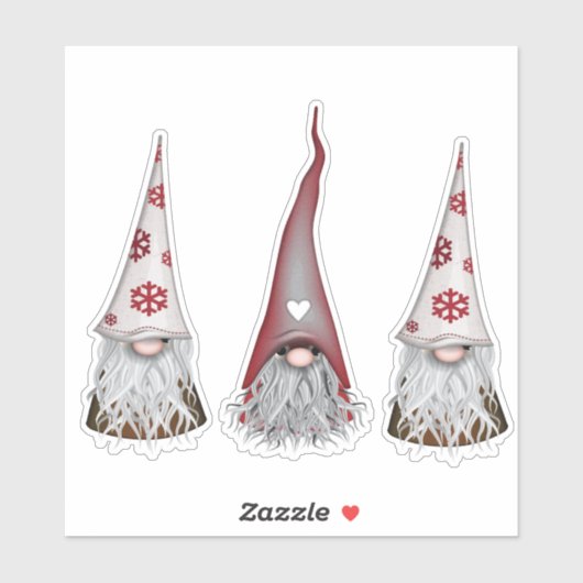 Scandinavische Gnome Kerst stickers (Vel)
