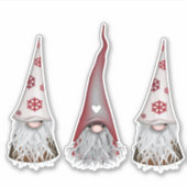 Scandinavische Gnome Kerst stickers (Voorkant)