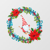 Scandinavische gnoomskier in een kerstmis met viny raamsticker (Vel)