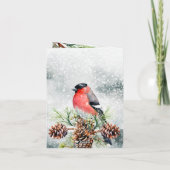 Scandinavische God Jul Julefugl Kottar Röda Bär Feestdagen Kaart (Achterkant)