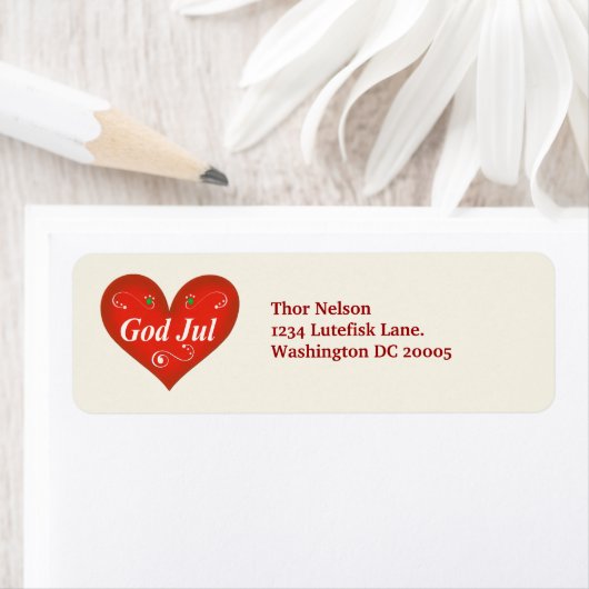 Scandinavische God jul Kersthart Etiket (Insitu)
