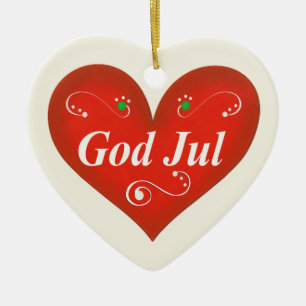 Scandinavische God jul Kersthart Keramisch Ornament