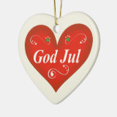Scandinavische God jul Kersthart Keramisch Ornament (Links)