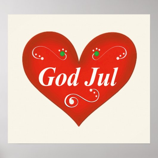 Scandinavische God jul Kersthart Poster (Voorkant)