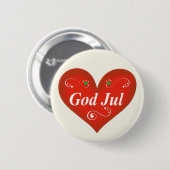 Scandinavische God jul Kersthart Ronde Button 5,7 Cm (Voorkant /achterkant)