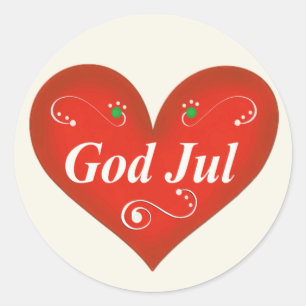 Scandinavische God jul Kersthart Ronde Sticker
