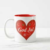 Scandinavische God jul Kersthart Tweekleurige Koffiemok (Links)