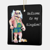 Scandinavische grappige blik welkomsttrol keramisch ornament (Links)