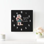 Scandinavische grappige blik welkomsttrol vierkante klok (Huis)