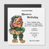 Scandinavische Grappige Troll Illustratie Waterver Magnetische Uitnodiging (Voorkant / Achterkant)