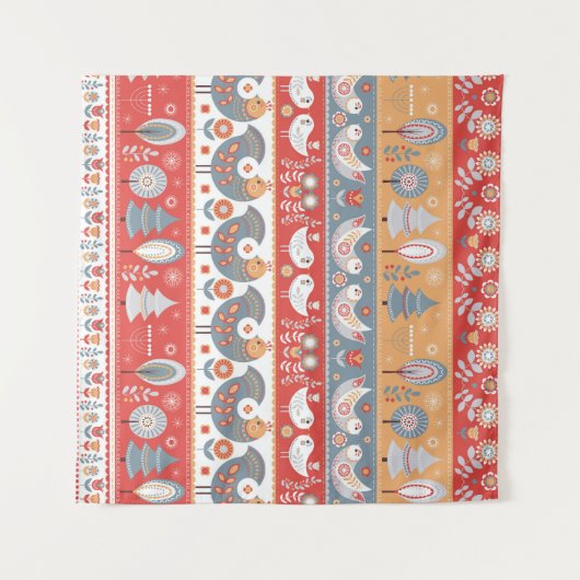 Scandinavische grenzen:  textielontwerp. wandkleed (Voorkant (horizontaal))