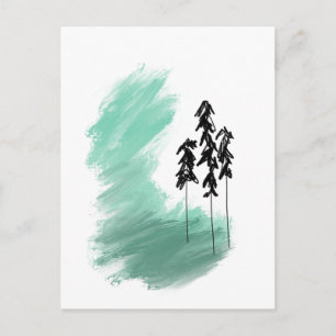 Scandinavische groene boom kunst eenvoudig modern  briefkaart