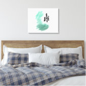 Scandinavische groene boom kunst eenvoudig modern canvas afdruk (Insitu (Slaapkamer))