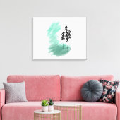Scandinavische groene boom kunst eenvoudig modern canvas afdruk (Insitu (Woonkamer))