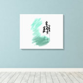 Scandinavische groene boom kunst eenvoudig modern canvas afdruk (Insitu (Houten vloer))