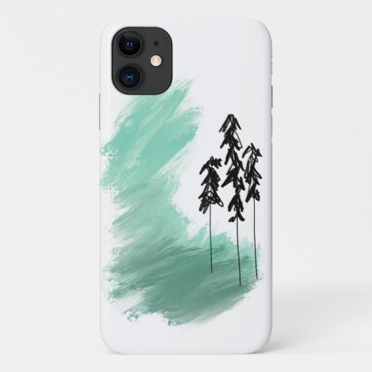 Scandinavische groene boom kunst eenvoudig modern Case-Mate iPhone case (Achterkant)