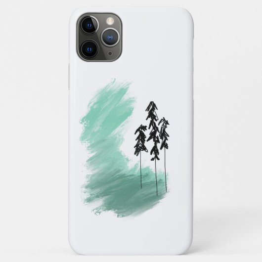 Scandinavische groene boom kunst eenvoudig modern Case-Mate iPhone case (Achterkant)
