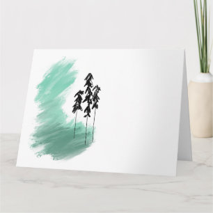 Scandinavische groene boom kunst eenvoudig modern  kaart