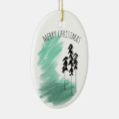 Scandinavische groene boom kunst eenvoudig modern  keramisch ornament (Rechts)