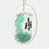 Scandinavische groene boom kunst eenvoudig modern  keramisch ornament (Links)