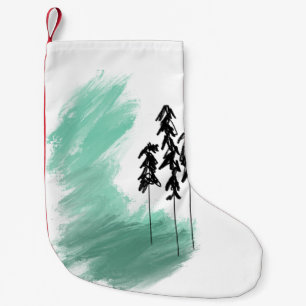 Scandinavische groene boom kunst eenvoudig modern kleine kerstsok