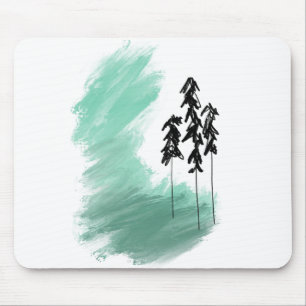 Scandinavische groene boom kunst eenvoudig modern  muismat