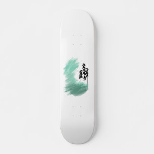 Scandinavische groene boom kunst eenvoudig modern persoonlijk skateboard