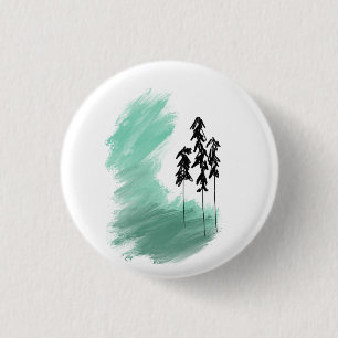 Scandinavische groene boom kunst eenvoudig modern ronde button 3,2 cm