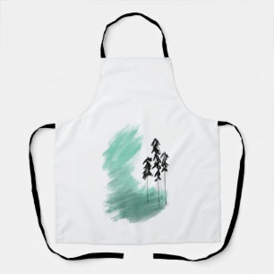 Scandinavische groene boom kunst eenvoudig modern schort
