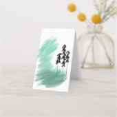 Scandinavische groene boomkunst eenvoudige moderne afsprakenkaart (Voorkant)