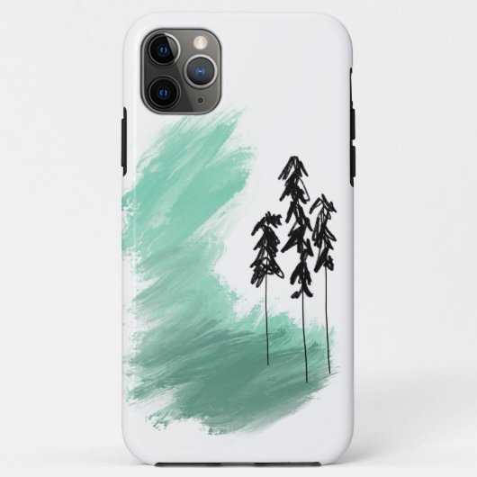 Scandinavische groene boomkunst eenvoudige moderne Case-Mate iPhone case (Achterkant)