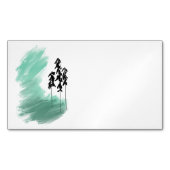 Scandinavische groene boomkunst eenvoudige moderne magnetisch visitekaartje (Voorkant)