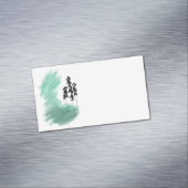 Scandinavische groene boomkunst eenvoudige moderne magnetisch visitekaartje (Voorbeeld)