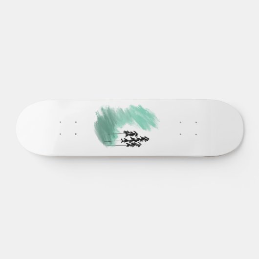 Scandinavische groene boomkunst eenvoudige moderne persoonlijk skateboard (Horizontaal)