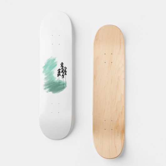 Scandinavische groene boomkunst eenvoudige moderne persoonlijk skateboard (Voorkant)