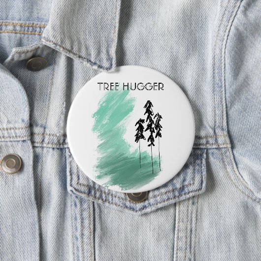Scandinavische groene boomkunst eenvoudige moderne ronde button 4,0 cm (In situ)