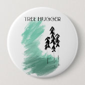 Scandinavische groene boomkunst eenvoudige moderne ronde button 4,0 cm (Voorkant)