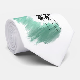 Scandinavische groene boomkunst eenvoudige moderne stropdas