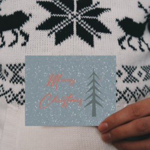 Scandinavische groene kerstboom  feestdagen kaart